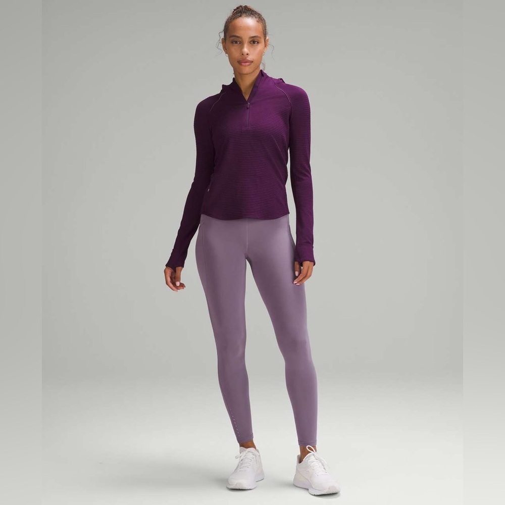Lululemon Fast and Free High-Rise Fleece Tight 28" *Pockets in Purple Ash Size 4